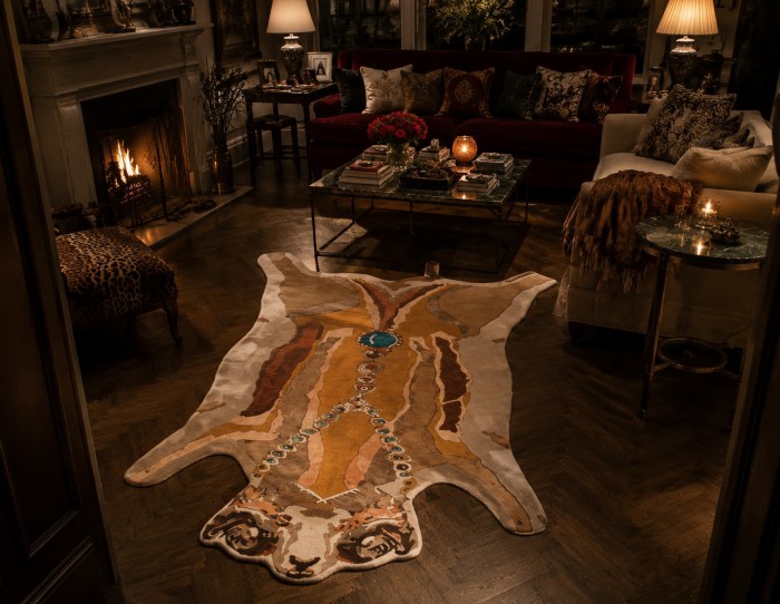 White Tan Animal Rug